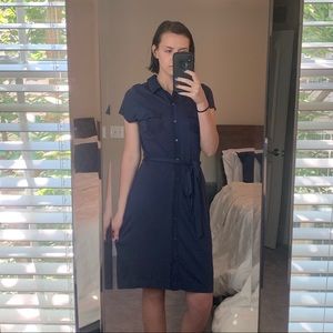 Navy Blue Button Up Dress